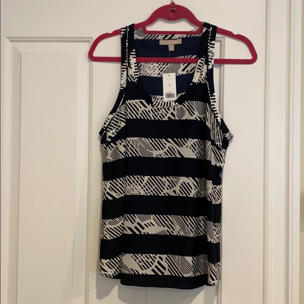 Banana Navy & White Top